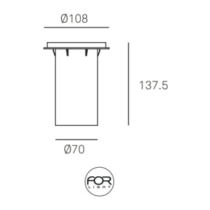 FORLIGHT Empotrable De Suelo Ip65/Ip67 Ringo Ø110Mm Gu10 50W Acero Inoxidable 525Lm