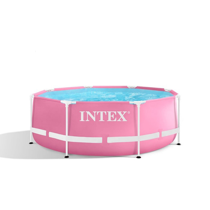 Piscina Intex Metal Frame Redonda Rosa, 244x76 cm