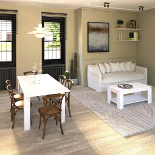 Pack mesa de comedor 123 y mesa de centro Lya Blanco Artik (Blanco Mate)