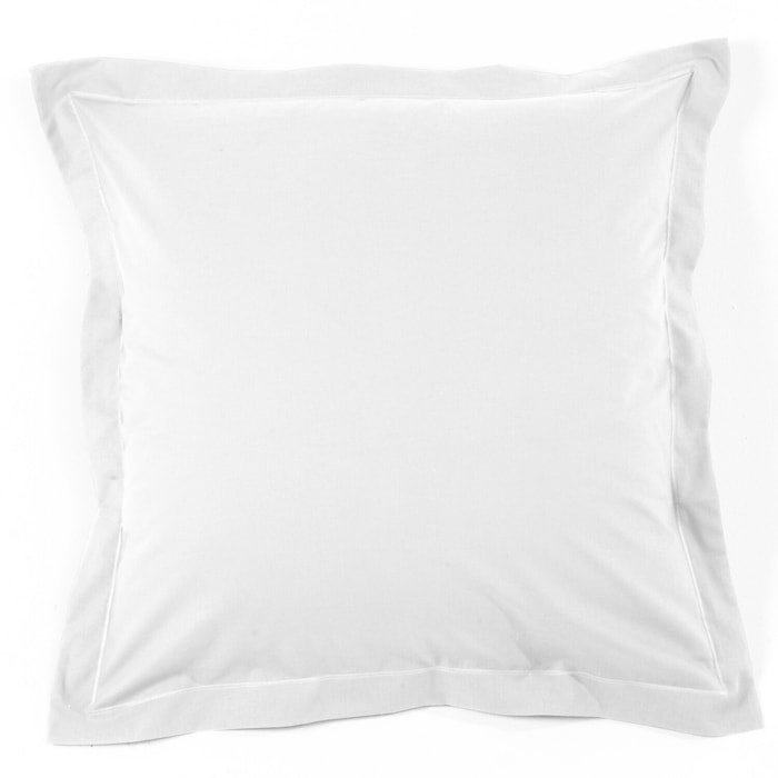 Taie d'oreiller 100% percale de coton unie - blanc