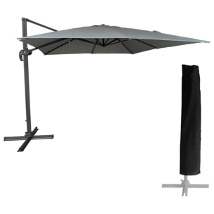 Parasol déporté MOLOKAI carré avec housse -