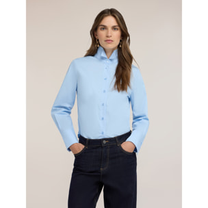 Motivi - Camicia in popeline con colletto a punta - Azzurro