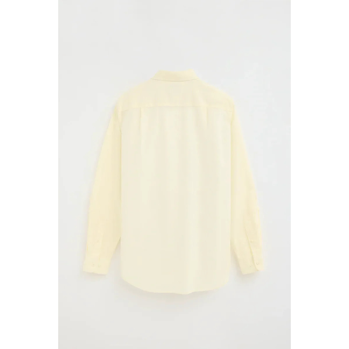 Camicia cotolino giallo pastello regular fit con logo Rigby Go