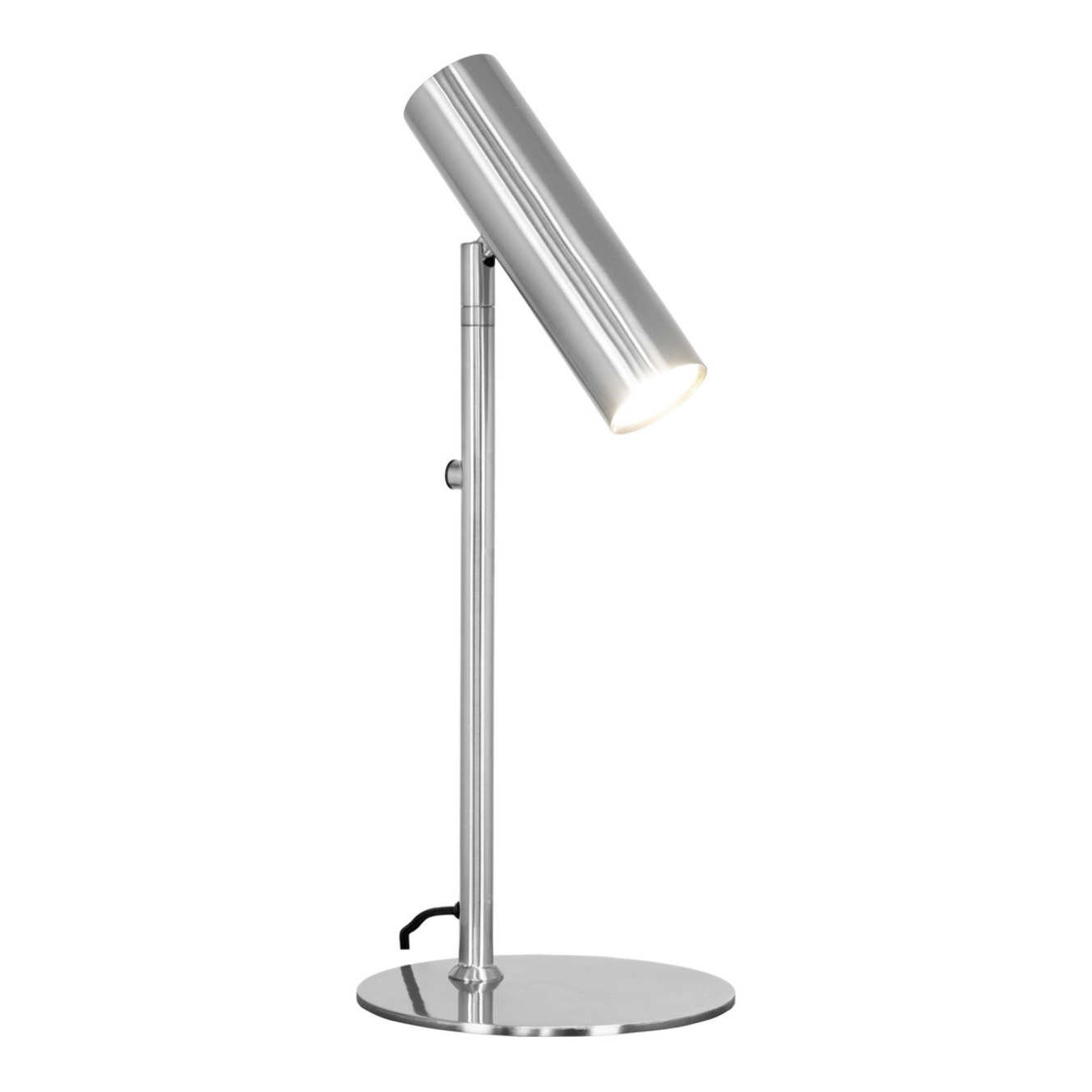 Lampada da tavolo Paris in acciaio argento con testa orientabile