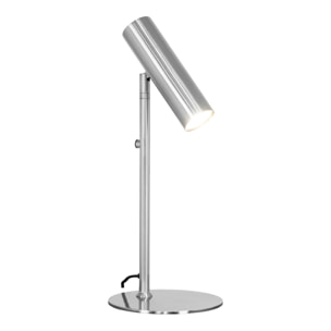 Lampada da tavolo Paris in acciaio argento con testa orientabile