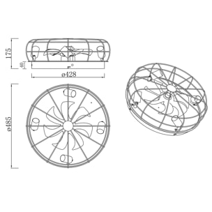 Trondheim - ventilatore da soffitto con plafoniera bianco