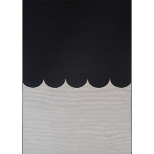 RIVIERA - Tapis intérieur/extérieur à motif festonné bleu