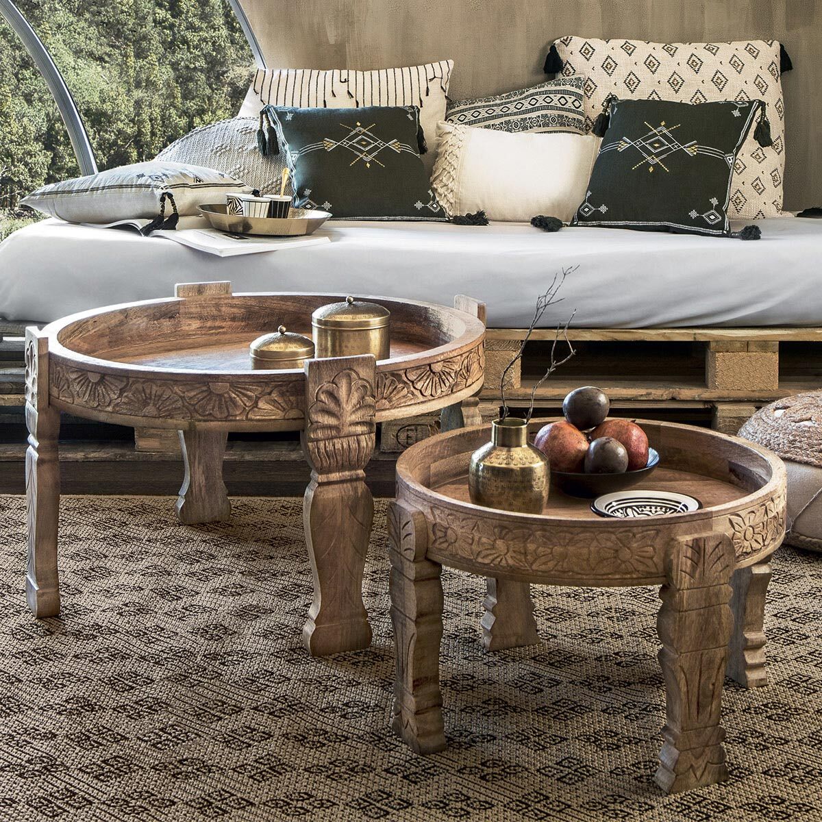 Table d'appoint "Gypsy" - bois de manguier D51 cm