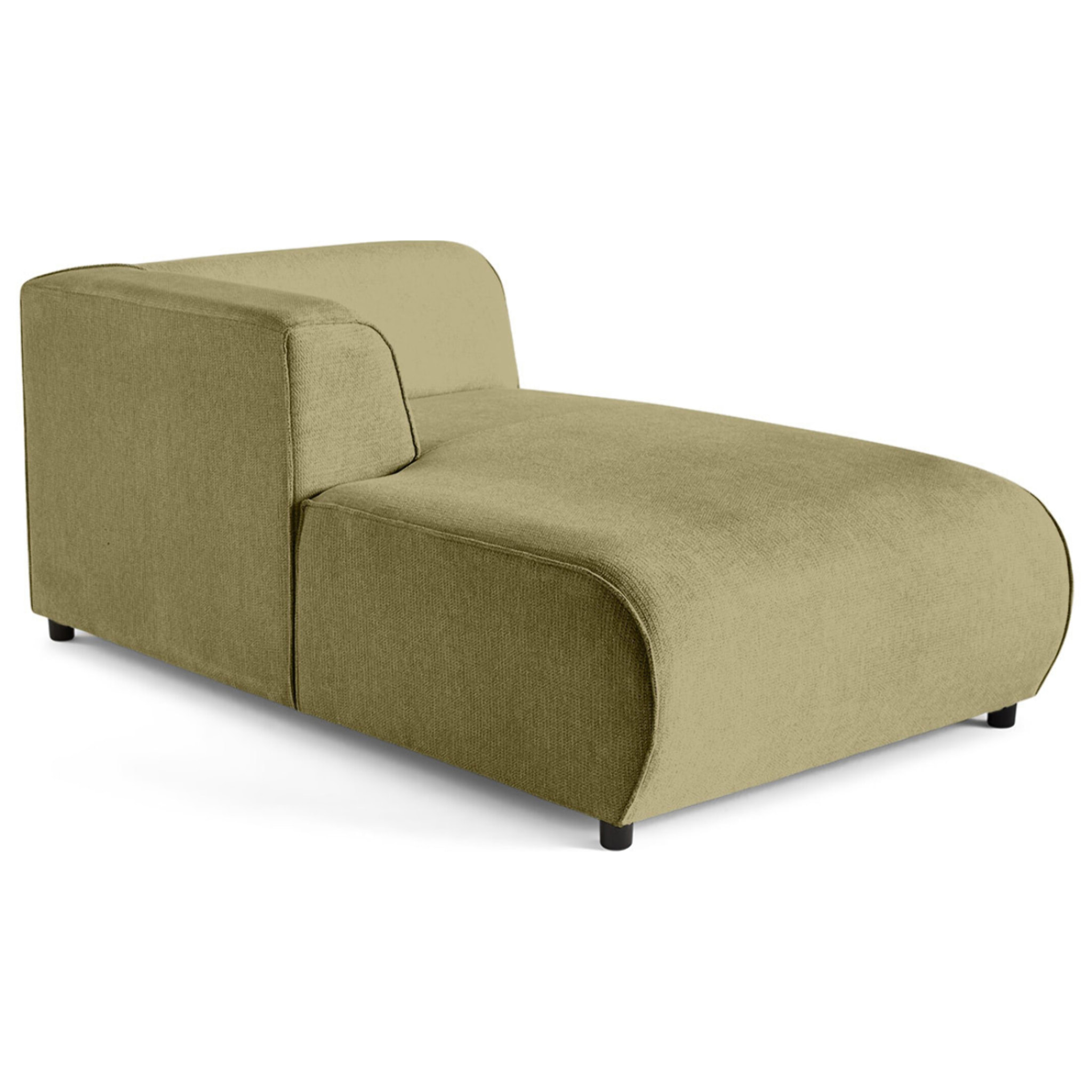 Suaro - Module d'assise méridienne gauche en tissu texturé - Vert sauge