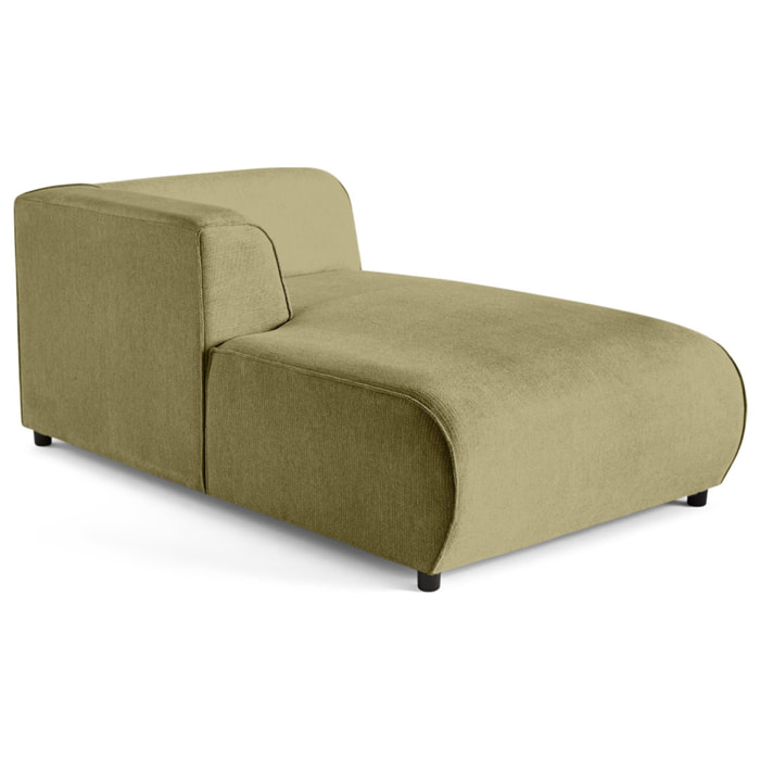 Suaro - Module d'assise méridienne gauche en tissu texturé - Vert sauge