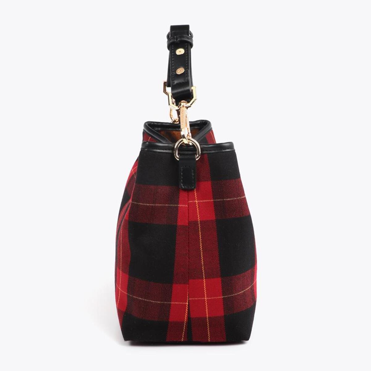 Borsetta in Tessuto a Quadri con Stemma