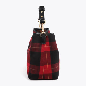 Borsetta in Tessuto a Quadri con Stemma