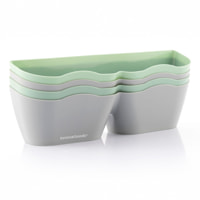 Set di 4 paia di scarpiere adesive shöelf - verde e grigio - 25,5x7,5x7,5 cm