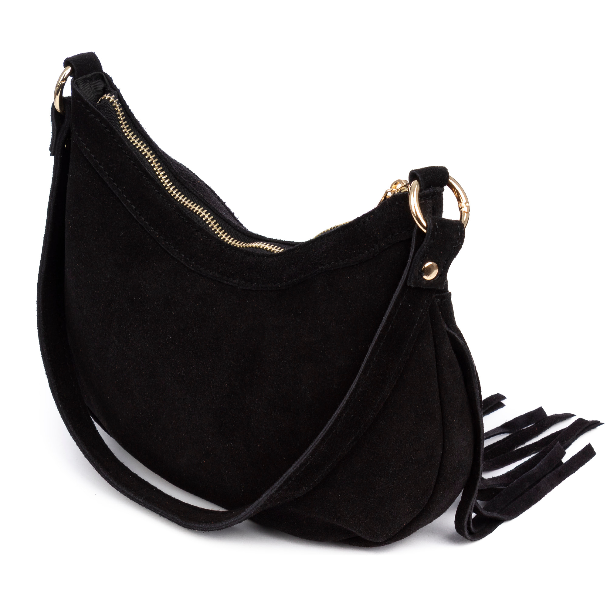 Barlassina bolso bandolera Mujer. Piel auténtica Gamuza, con flecos.