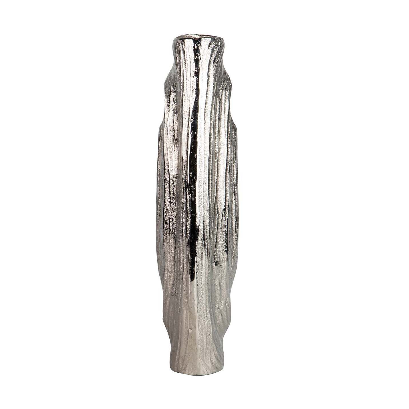 Florero Aluminio Plateado 21x12x47 Cm
