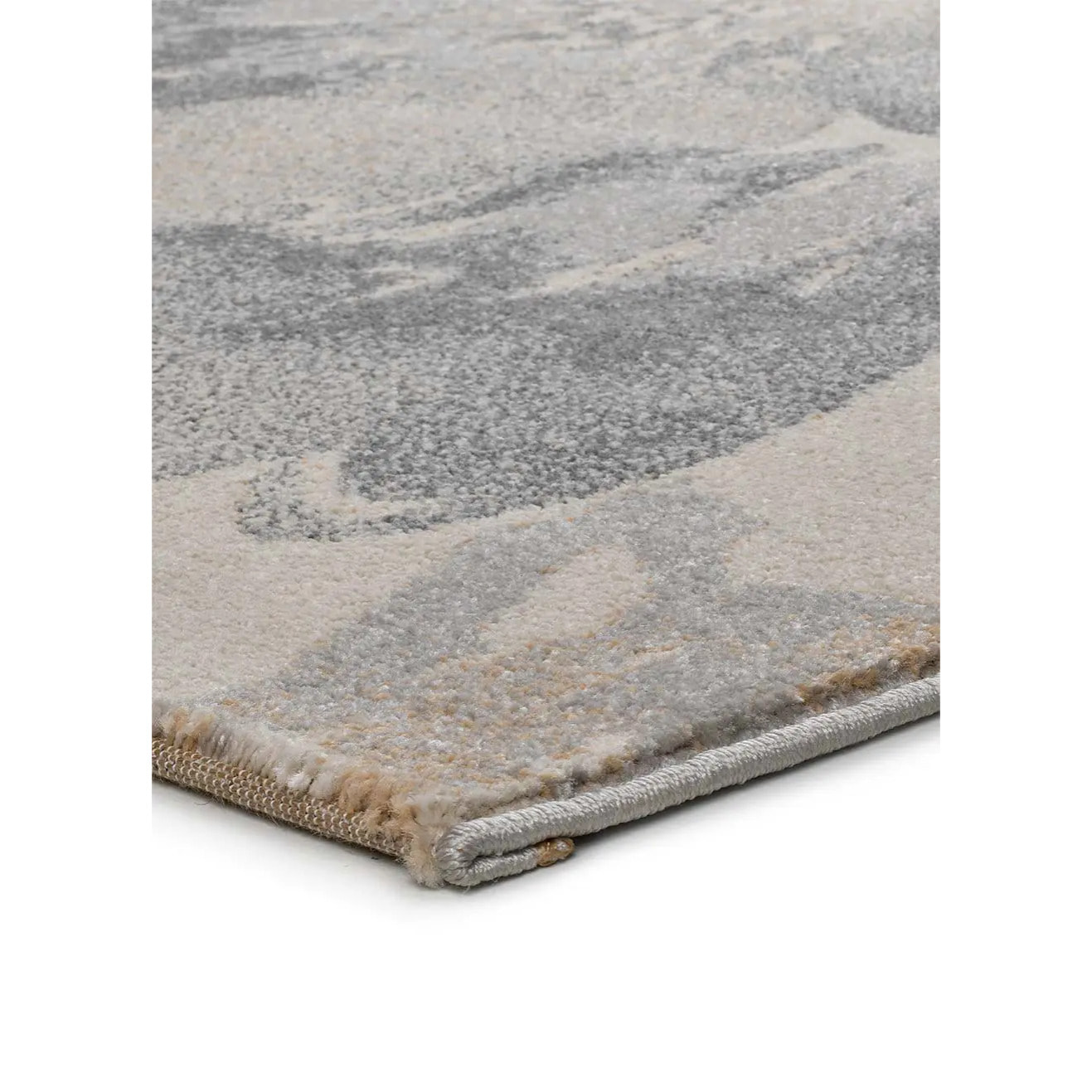 FLORES SUNSET Alfombra motivos florales de pelo corto gris, varias medidas disponibles.