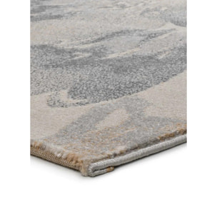 FLORES SUNSET Alfombra motivos florales de pelo corto gris, varias medidas disponibles.