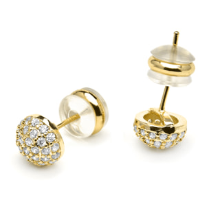 Pendientes acabado oro amarillo de 18k y Circonita Brillante