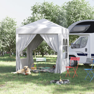 Carpa Plegable Pop-up Gazebo 2x2 m Cenador Plegable con 4 Paredes Laterales Anti-UV y Bolsa de Transporte para Camping Fiestas Blanco