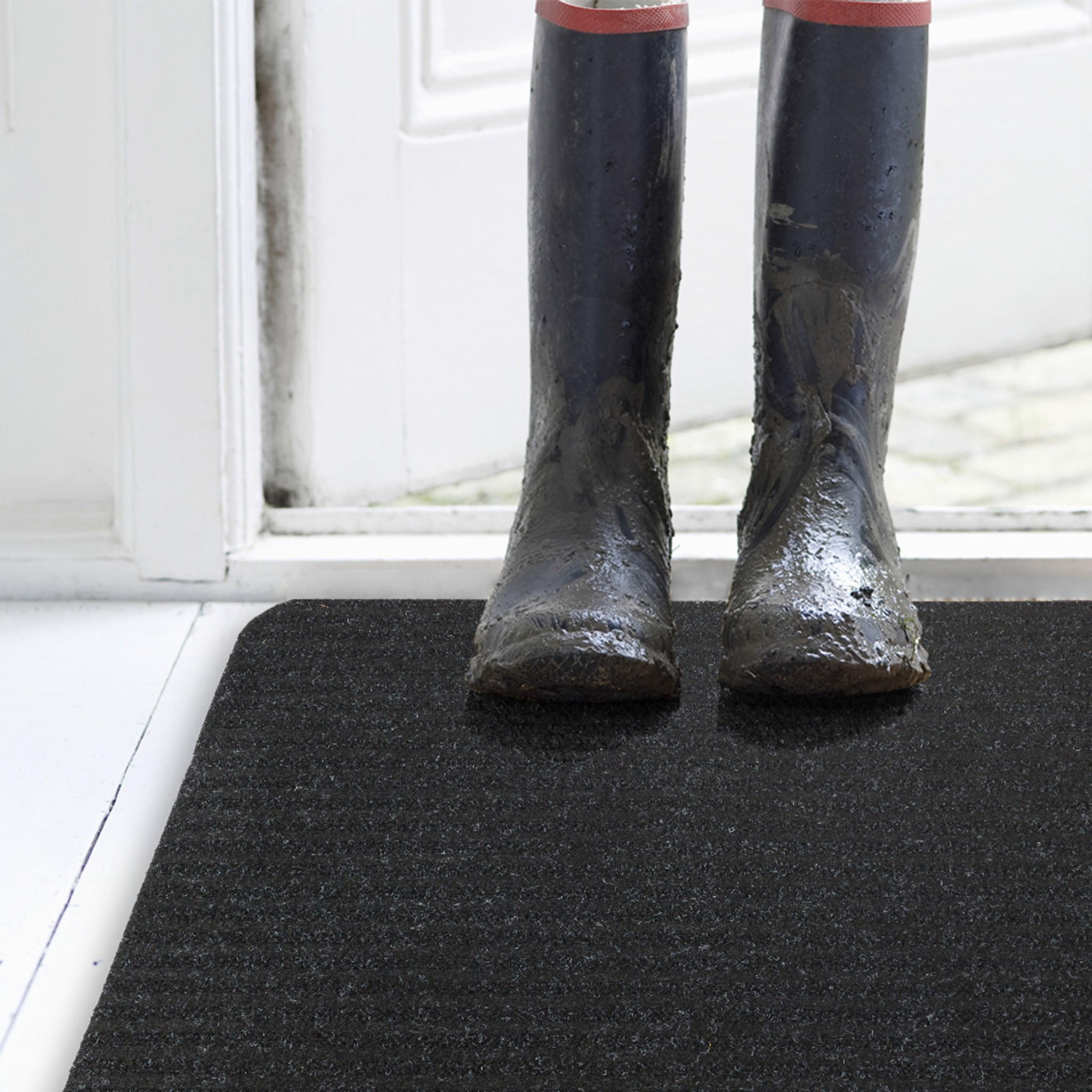 Tapis d'entrée - JE CHERCHE UNE IDEE - Antidérapant - Noir