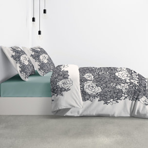 Parure De Couette 3pcs avec Taies oreiller 100% Coton Bio 47 Fils/cm2- Avec Amour