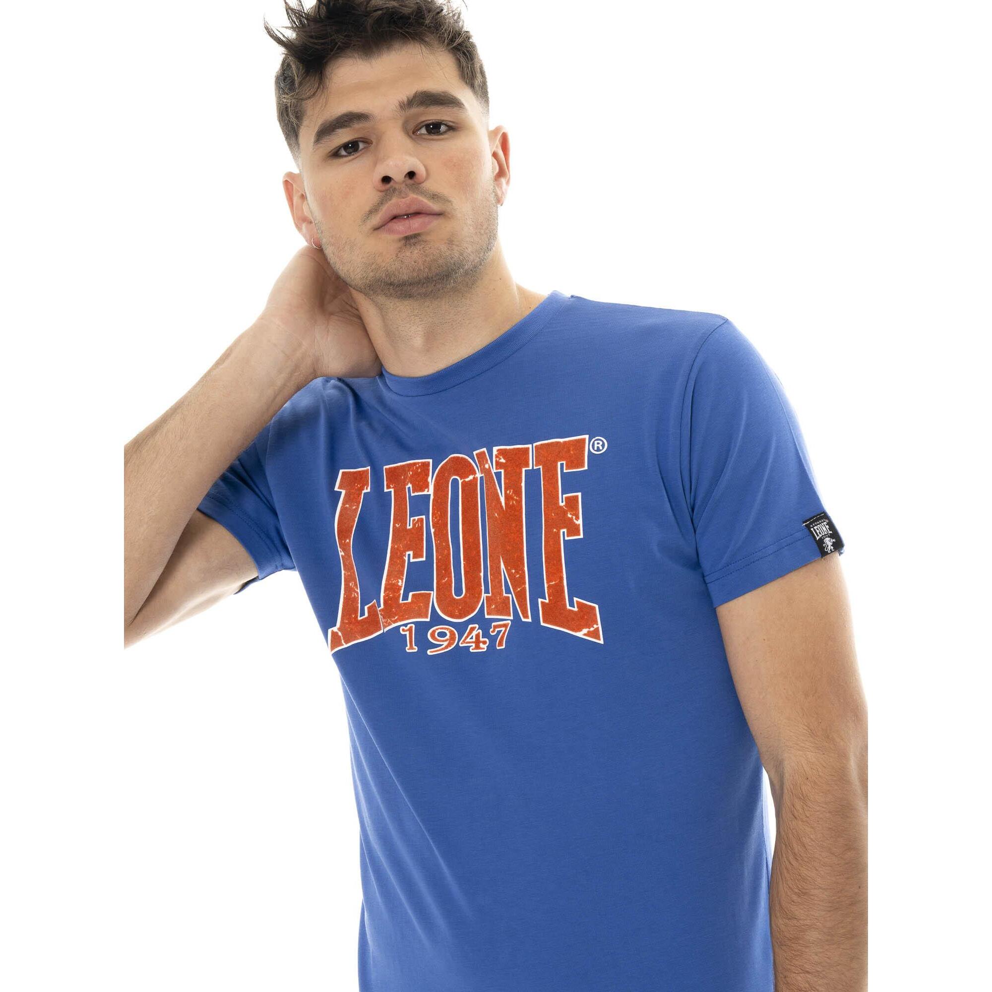 T-shirt uomo a manica corta in cotone, stampa flock Leone 1947 New Era