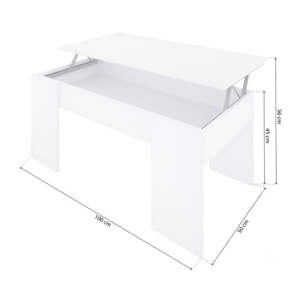 Mesa de centro elevable Vita Blanco Artik (Blanco Mate)