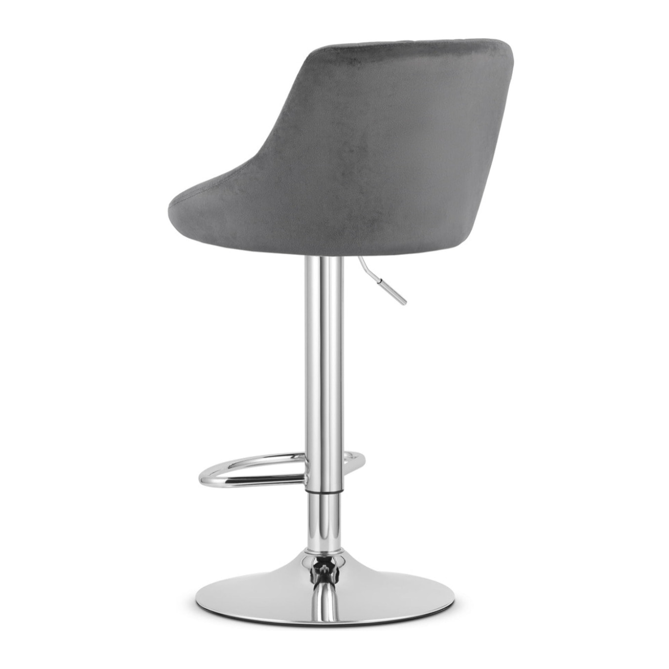 Sgabello da bar girevole OSKAR KAST velluto grigio con base cromata