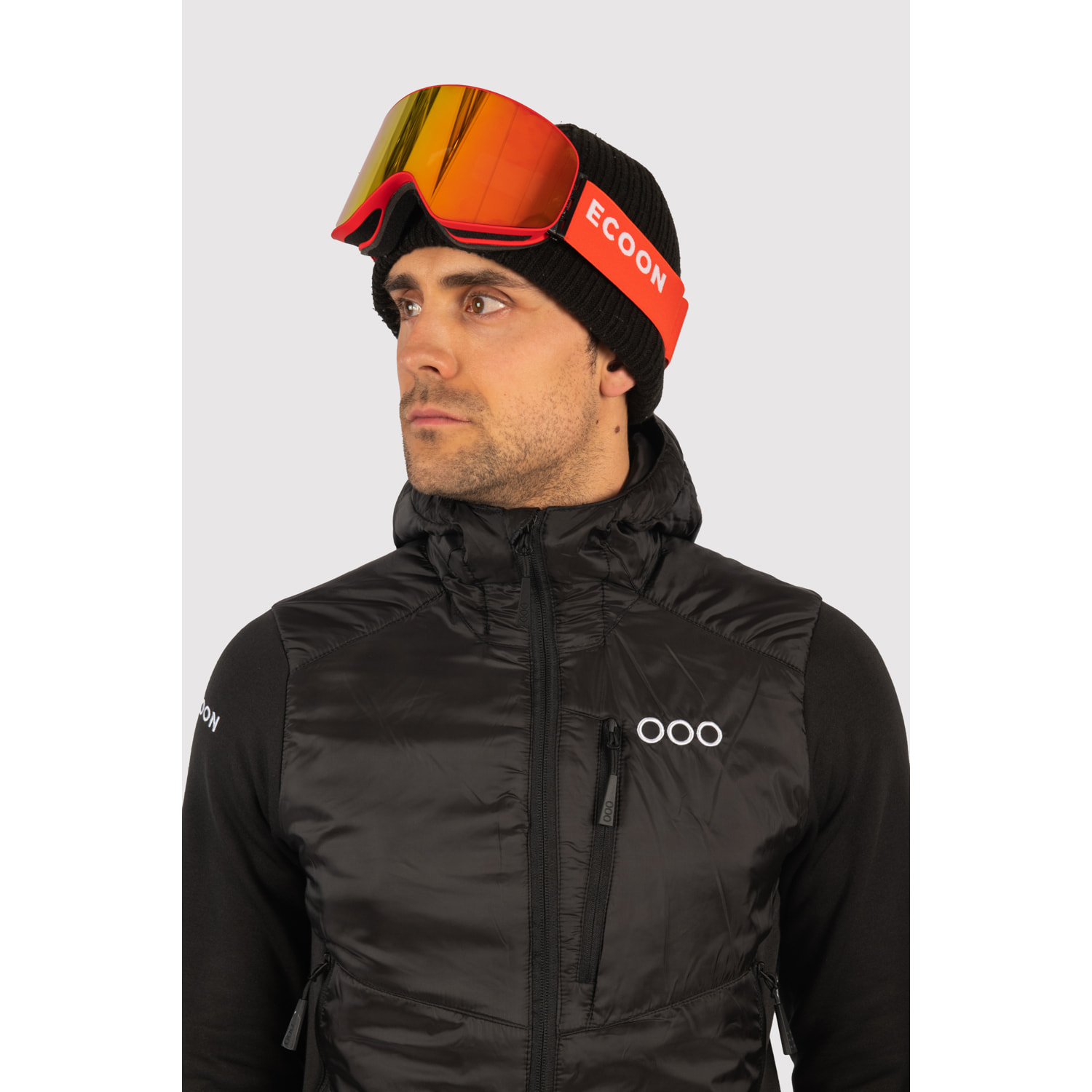 Chaqueta ECOActive Hybrid Insulated Jacket with cap marca ECOON - Negro