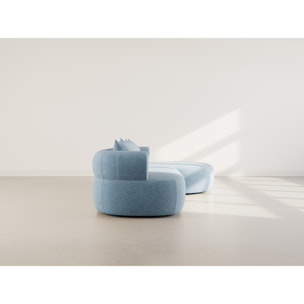 Angela - canapé d'angle droit 4 places en velours texturé - Bleu