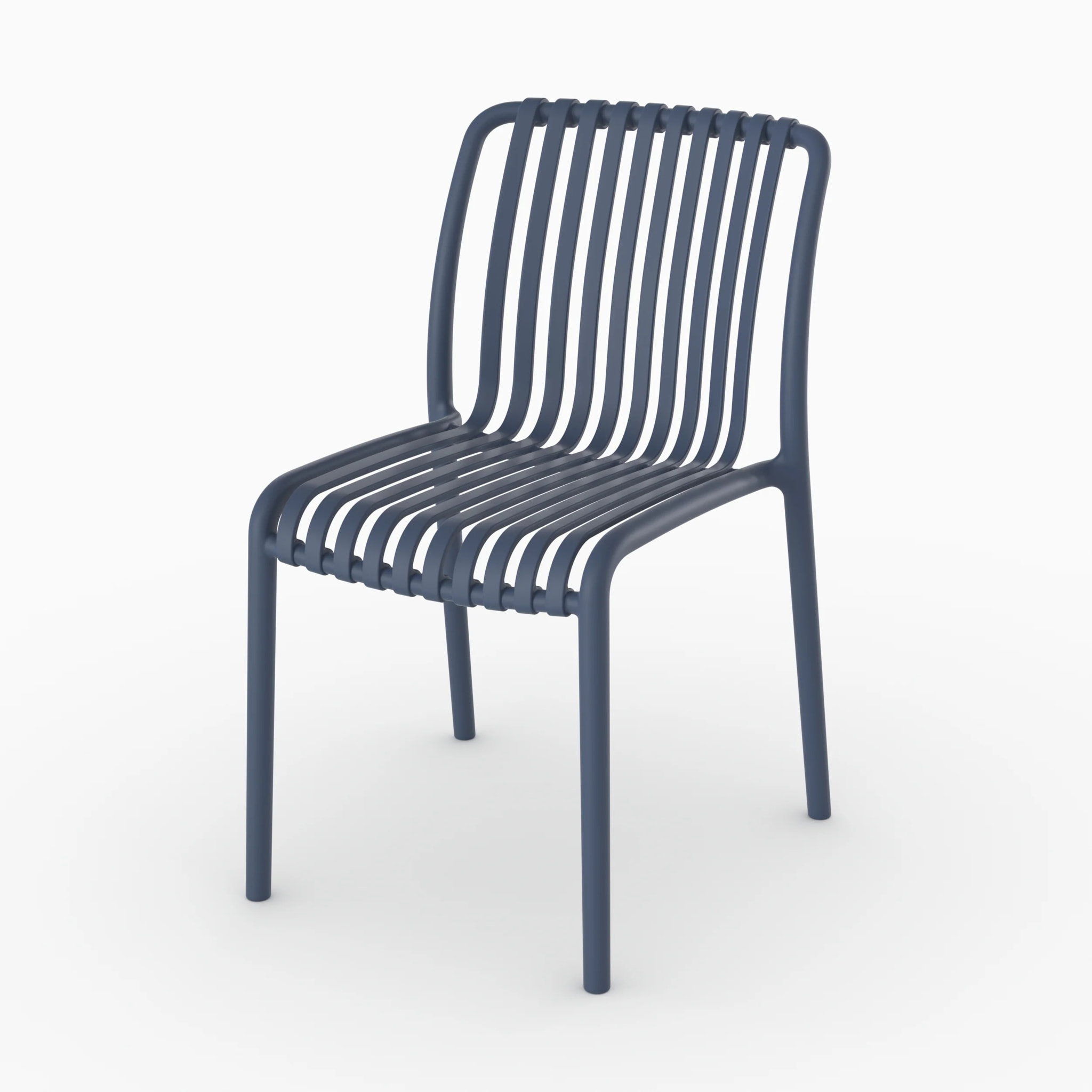 Lot de 2 chaises de jardin empilables en plastique bleu marine - Duli