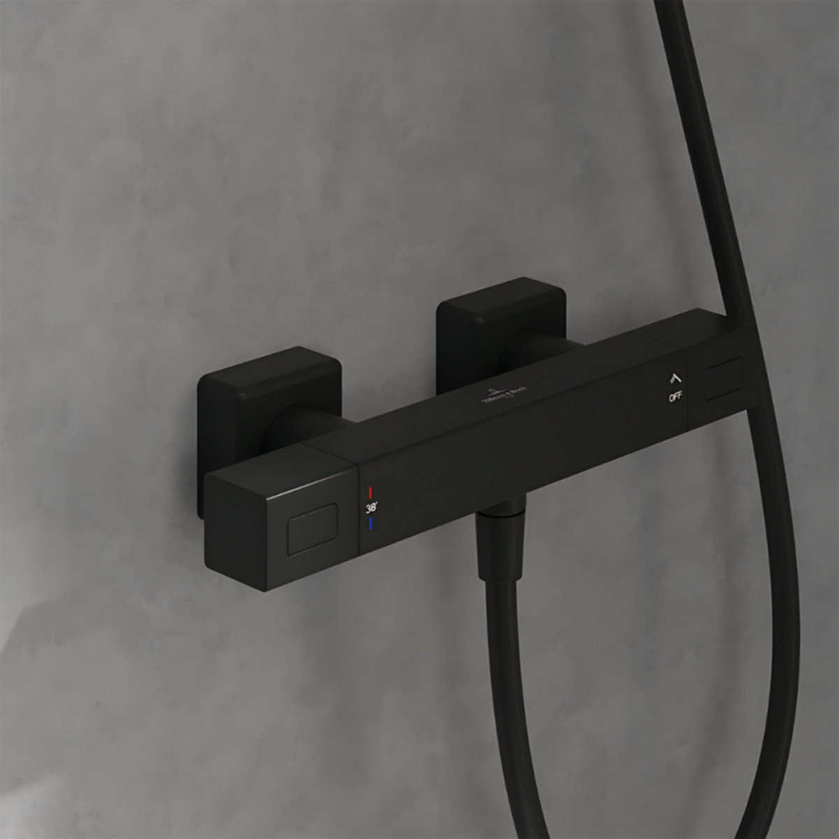 Mitigeur douche thermostatique VILLEROY ET BOCH Universal rectangle + Ensemble de douche Verve Showers 3 jets