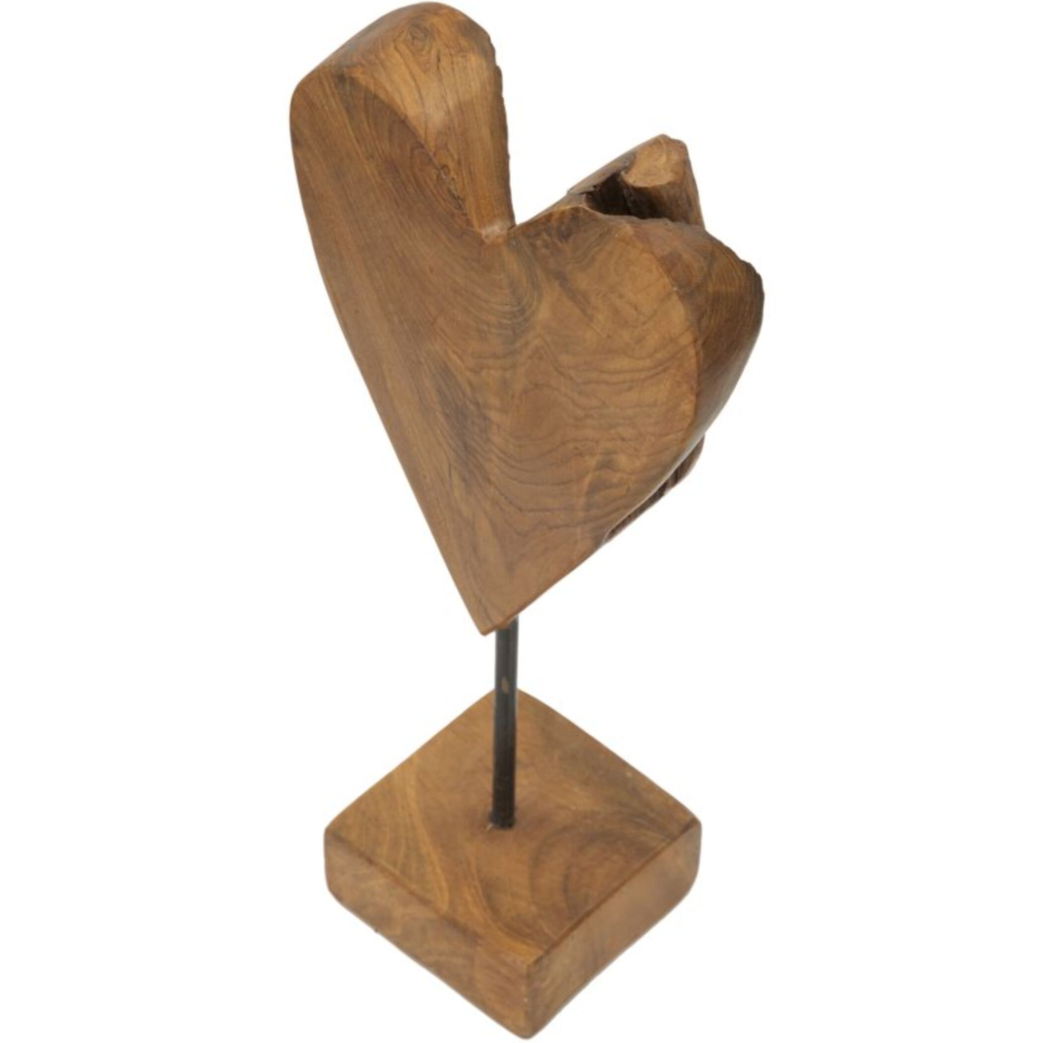 SCULTURA CUORE IN TEAK RIC. CM 15X10X35 (PEZZI UNICI - NON RIP. IN SERIE)