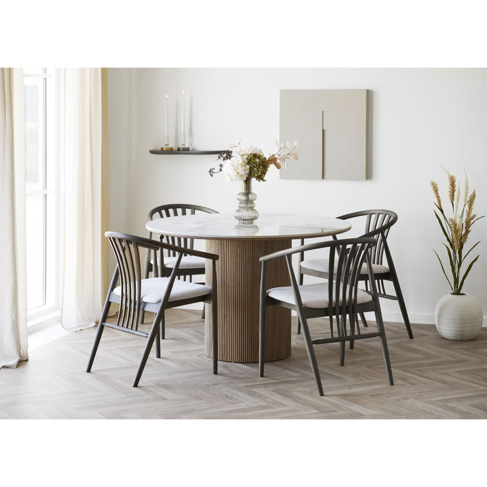Mensola da parete Botta in MDF marrone 57x19x2,5 cm