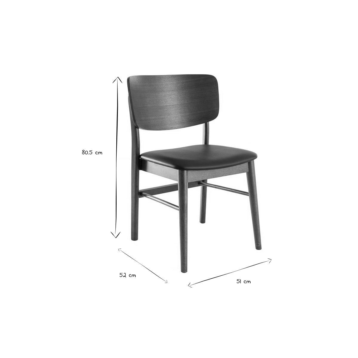 Chaises en bois foncé et noir (lot de 2) SHELDON