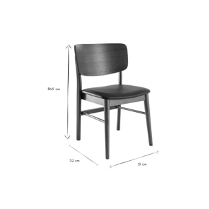 Chaises en bois foncé et noir (lot de 2) SHELDON