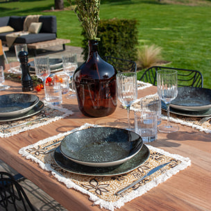 Lot de 4 sets de table en coton camel avec franges BARI