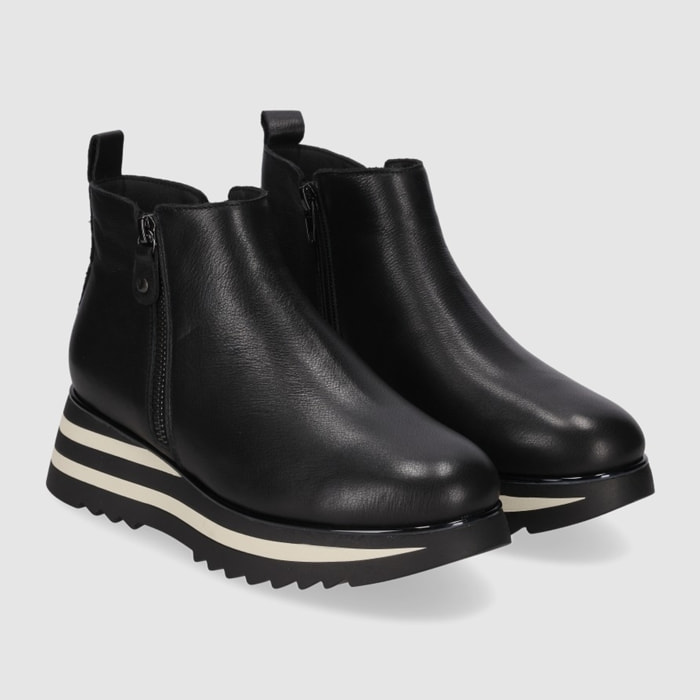 Botines de Piel - Negro - Tacón: 5 cm