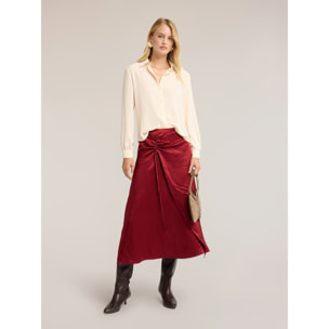Motivi - Camicia in crêpe de chine con colletto classico - Bianco