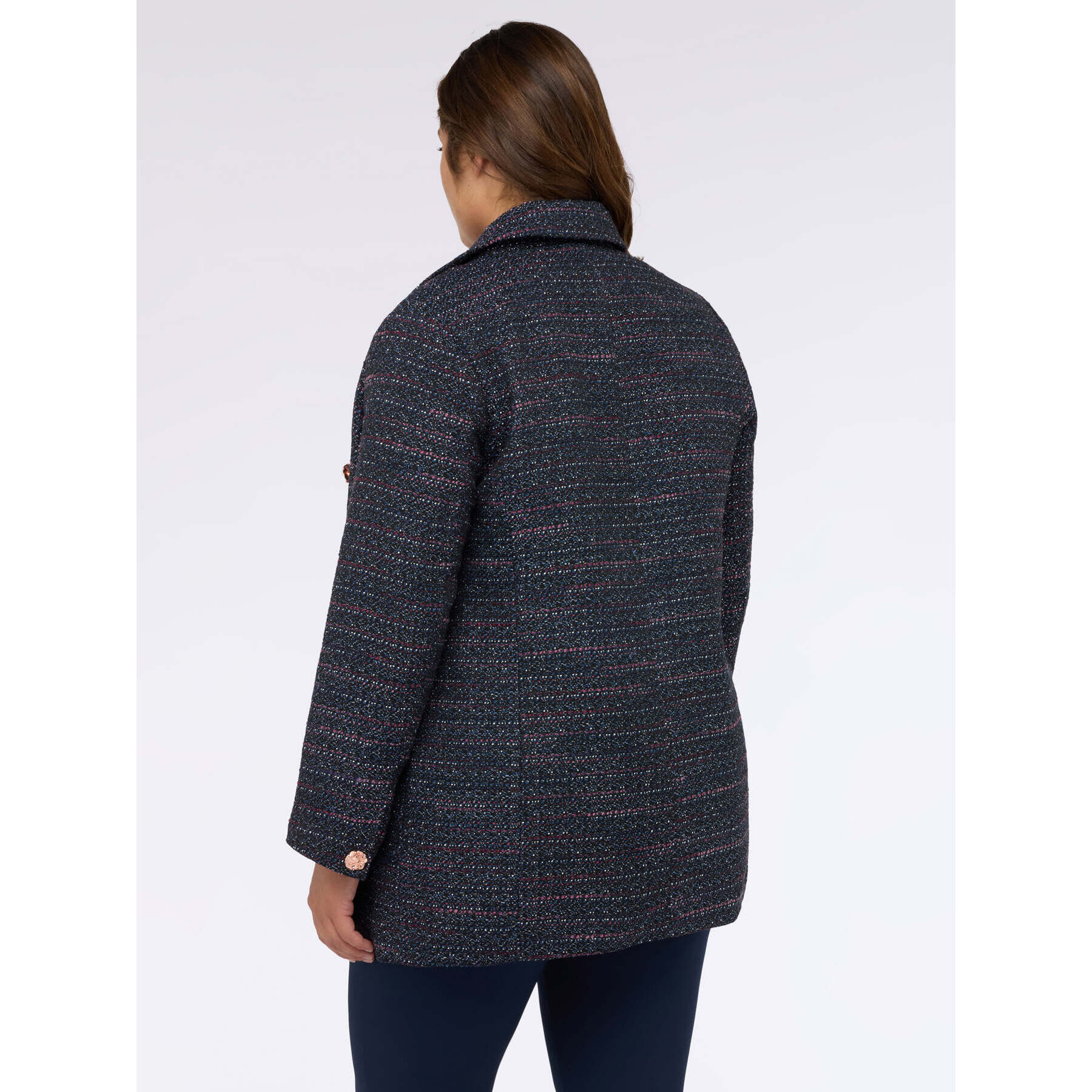 Fiorella Rubino - Abrigo efecto bouclé con botones decorativos - Azul