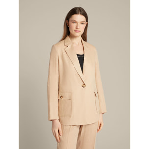 Elena Mirò - Blazer in lino stile sahariana - Beige