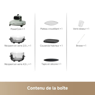 Friteuse sans huile DREAME Tasti™,Vert, 5 en 1, 2 récipients: 2,5L et 4,5L, 1500W