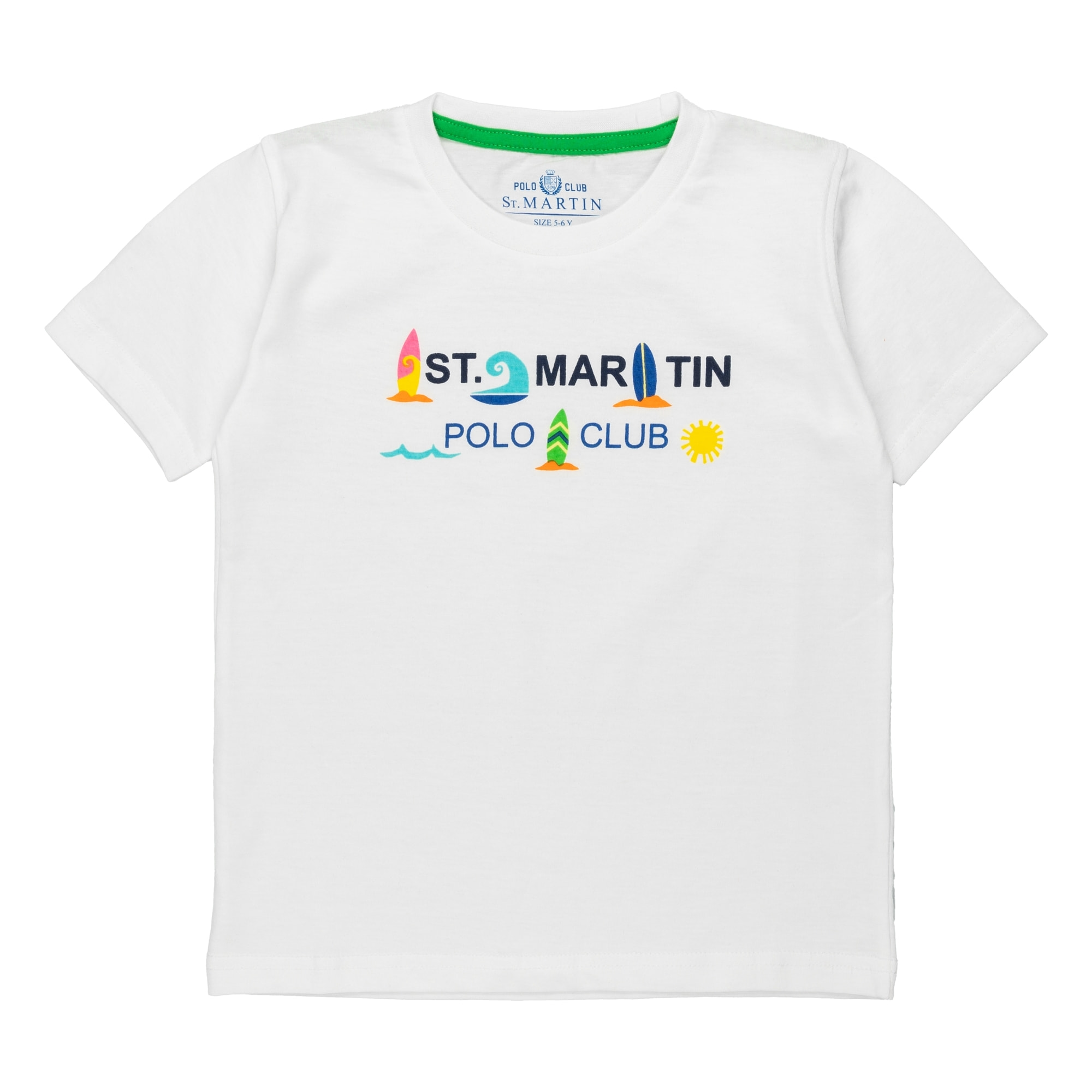 T-shirt jersey con stampa windsurf  multicolor Polo Club St Martin Bianco