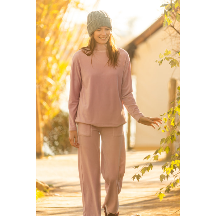 Completo loungewear donna costanza in maglina a coste Noidinotte