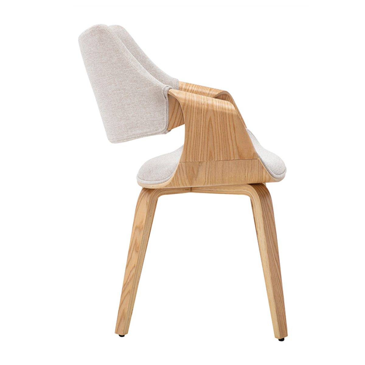 Chaises en tissu effet velours texturé beige et bois clair (lot de 2) SEVAN