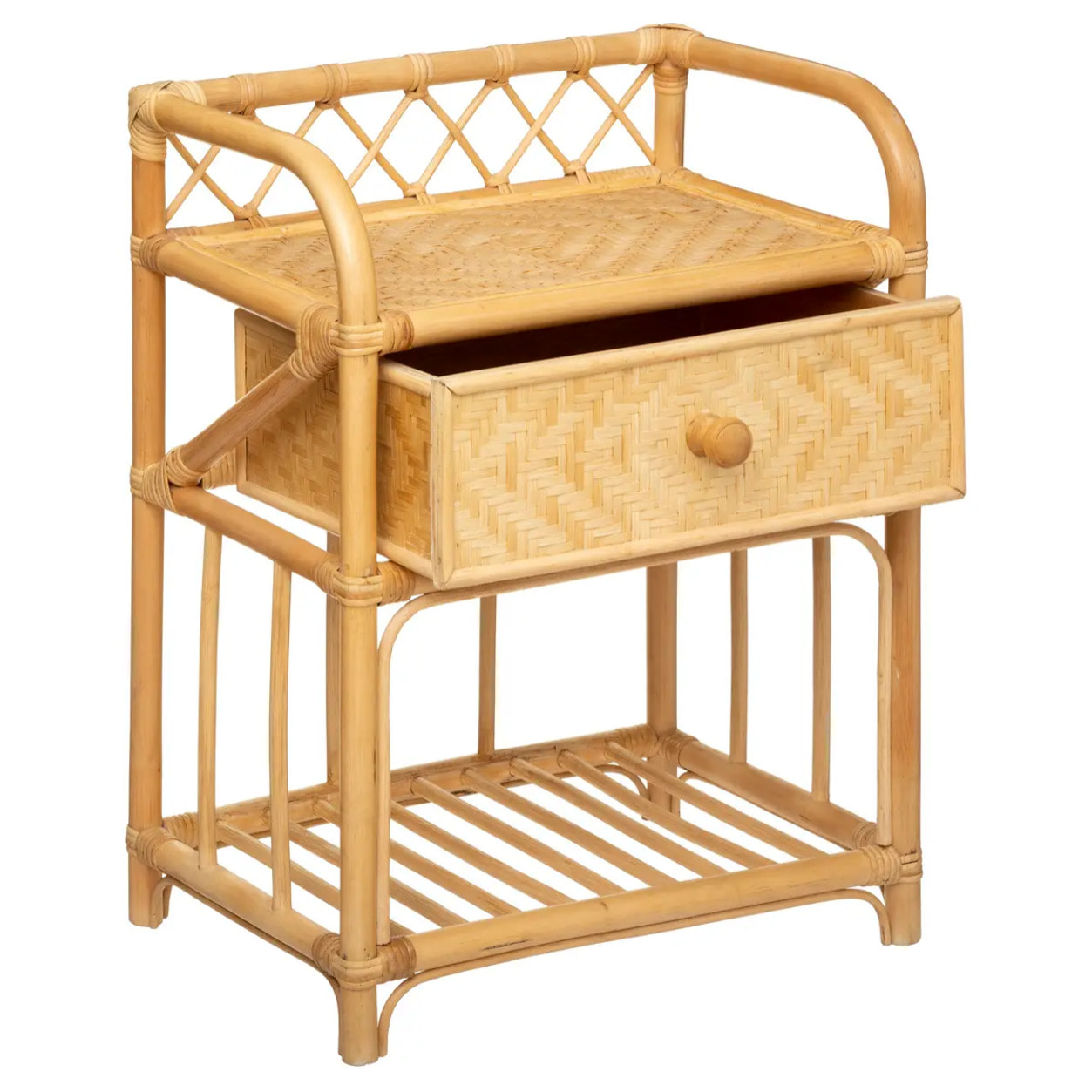 Table de chevet "Aoni" rotin H60cm