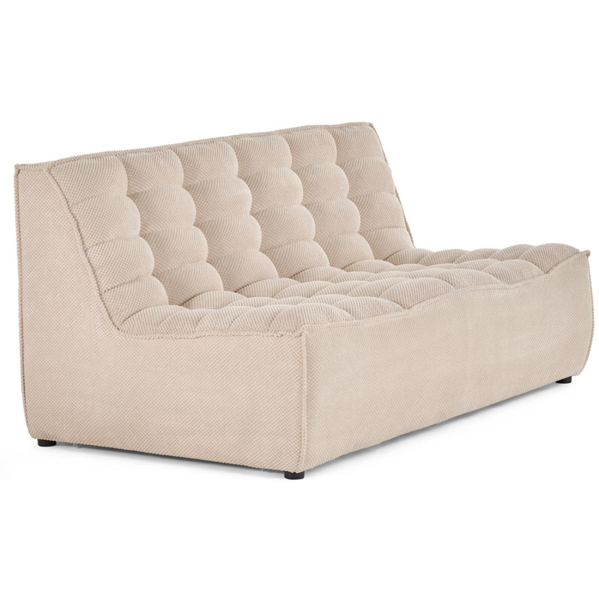 Ellie - module d'assise sans accoudoir 2 places en velours texturé - Beige