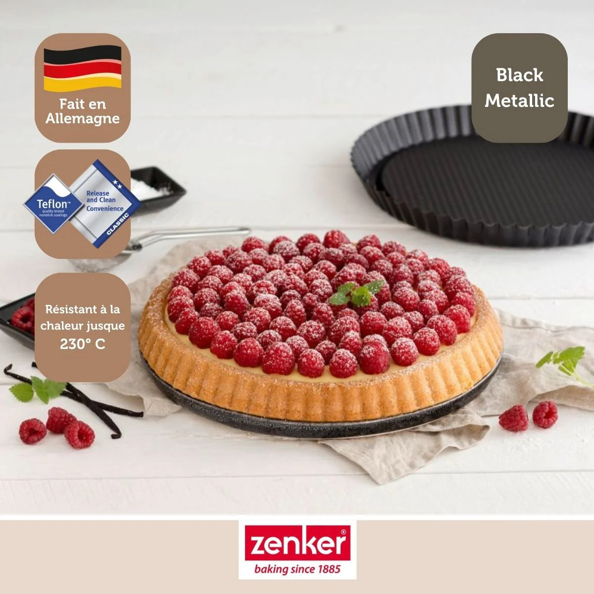 Moule à tarte renversée 30 cm Zenker Black Metallic