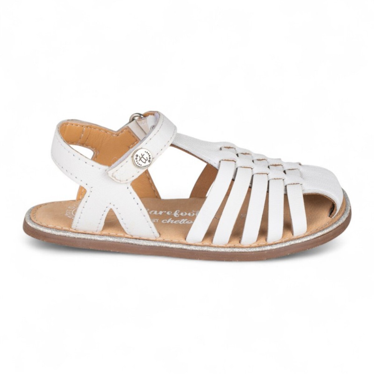 SANDALIA BAREFOOT PIEL CHETTO CANGREJERA TRENZADA BLANCO