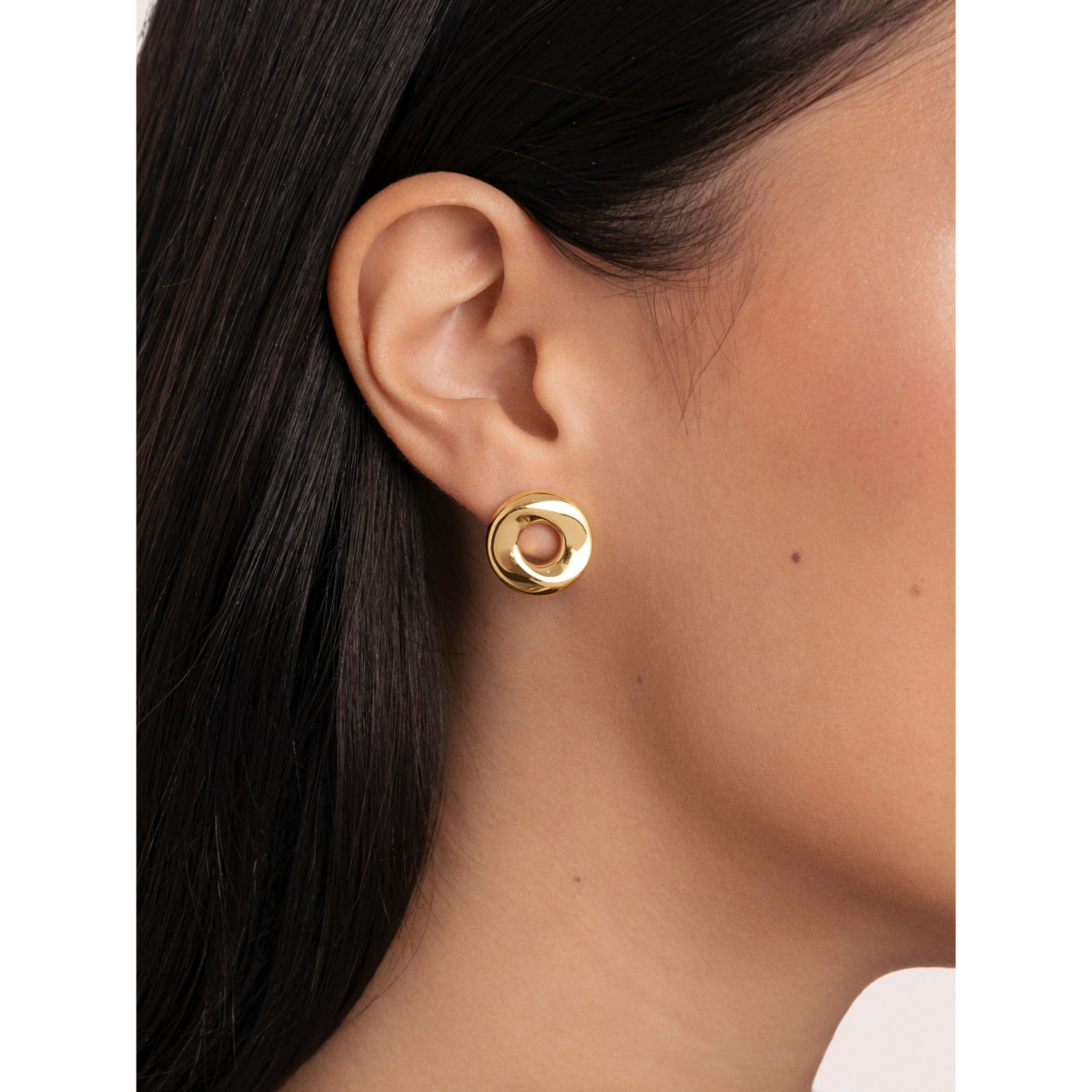 Orecchino Órbita in Acciaio Placcato Oro